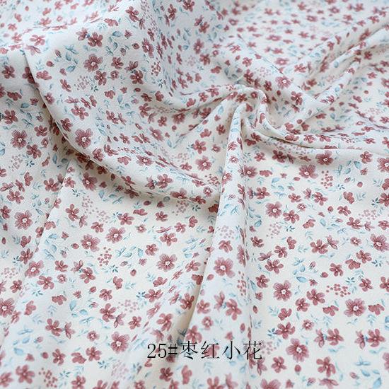 Floral Chiffon Fabrics Draped Soft Blouse Dress Clothing Fabric Korean Sweet DIY Handmade Needlework Apparel Materials Sewing