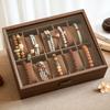 Exquisite Walnut Wood Grain Bracelet & Jewelry Storage Box