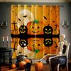 Card Halloween Window Decorationation Curtains Horror Pumpkin Ghost Pattern Bed Room Restaurant Party 2 Pcs High Quality