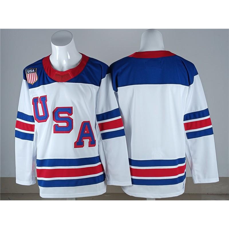 Maglia da Hockey NHL Squadra USA Squadra Canada Uniforme Nazionale Ghiaccio Cotone Maglietta Sportiva Uomo