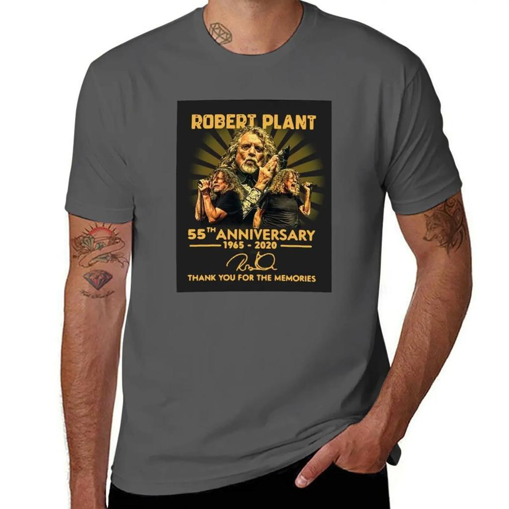 ROBERT PLANT 55TH ANNIVERSARY TShirt Anime Figures Blacks Unisex Clothes Unisex T Shirts
