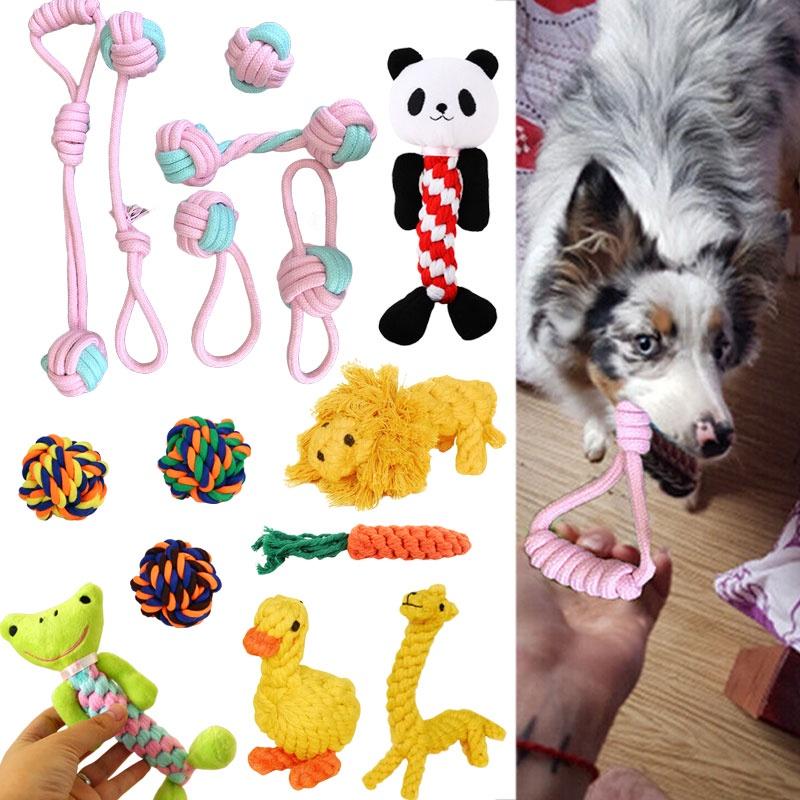 Dog Rope Toys Kit 6-pack Of Strong And Sturdy Chew Knot Balls Cotton Toy For Small Medium And Large Dogs