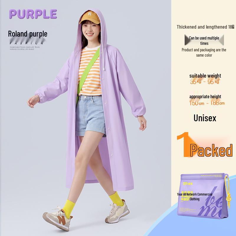 Portable EVA Transparent Raincoat for Adults & Kids - One-Piece Design for Outdoor Travel