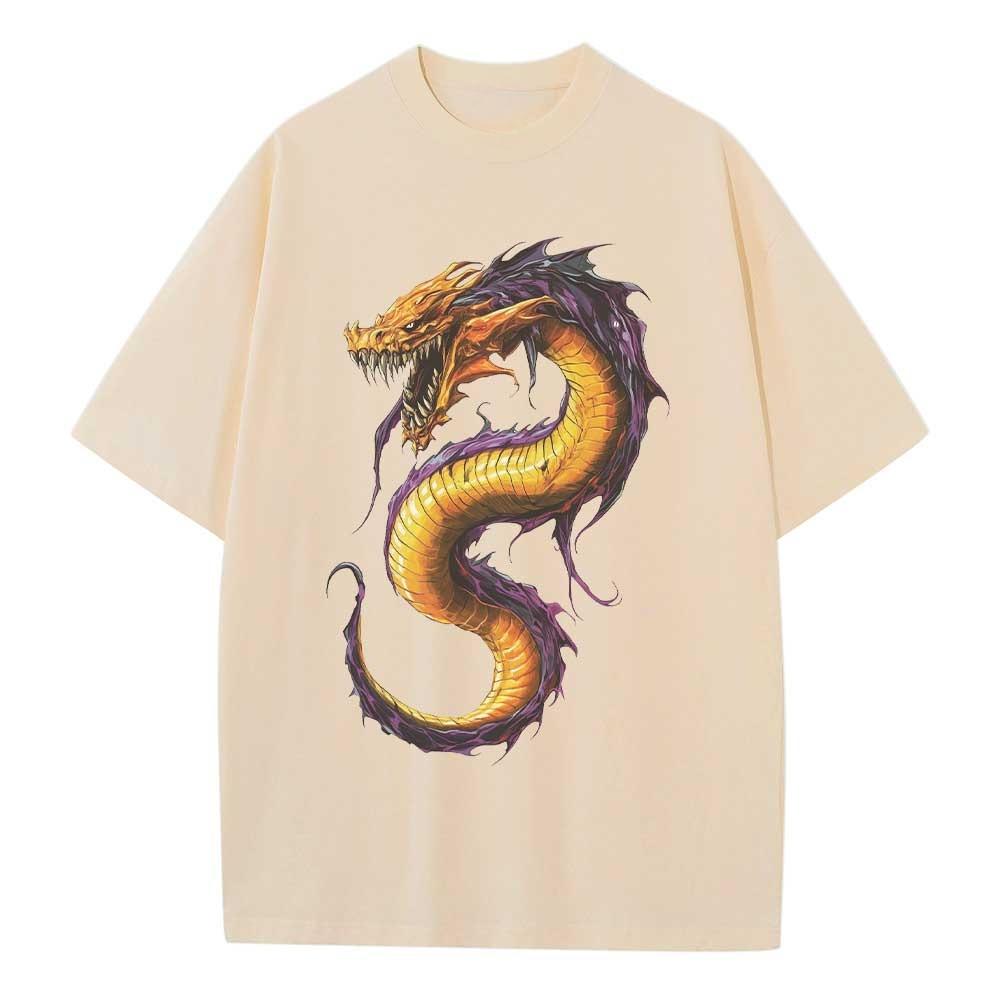Cotton T Shirt Graphic Tees Baggy Dropped Shoulders Oversized Short Sleeve Design Clothes Halloween Alien Dragon Tops