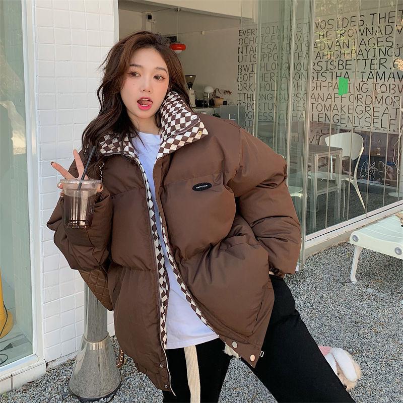 2026 Winter Down Padded Jacket Women Loose Stand-up Collar Short Padded Jacket Tide Thickened Bread Jacket