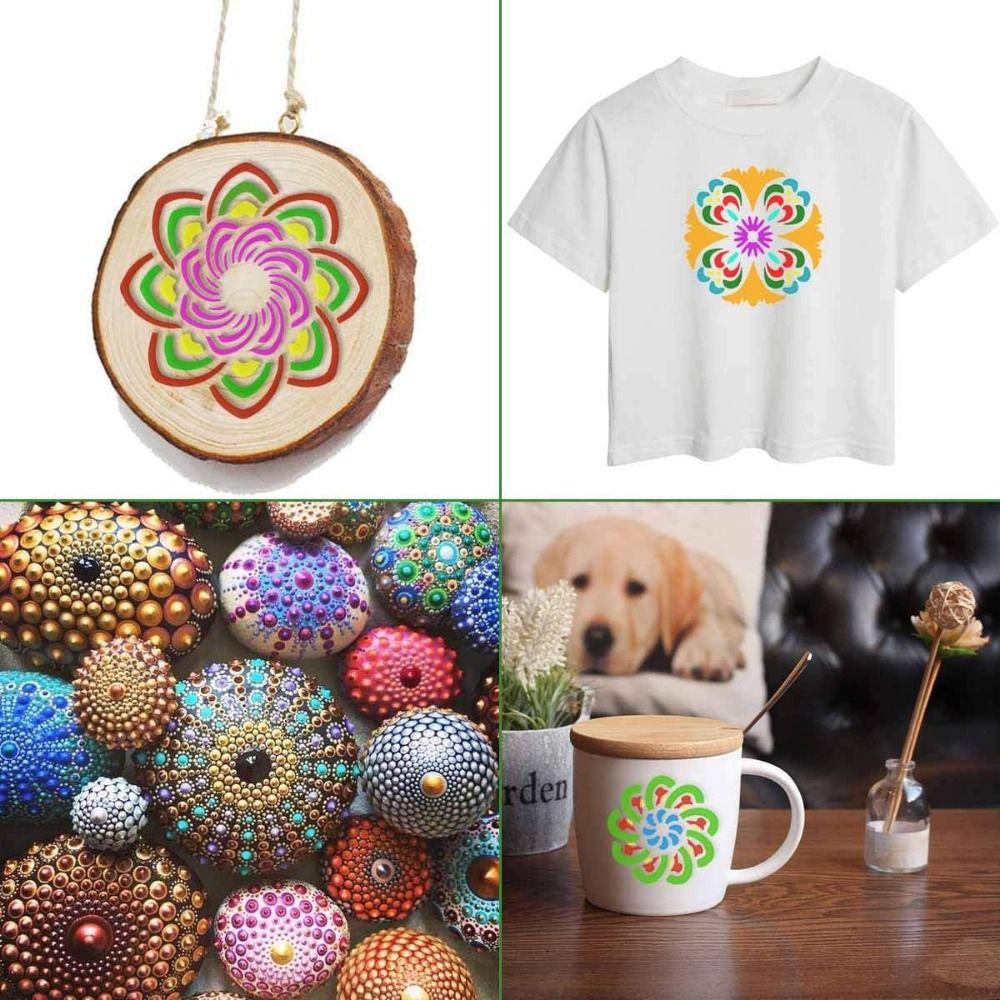 36/56Pcs Creative Mandala Dot Painting Templates Hollow Reusable Dot Painting Stencils Small Size DIY Mandala Stencils