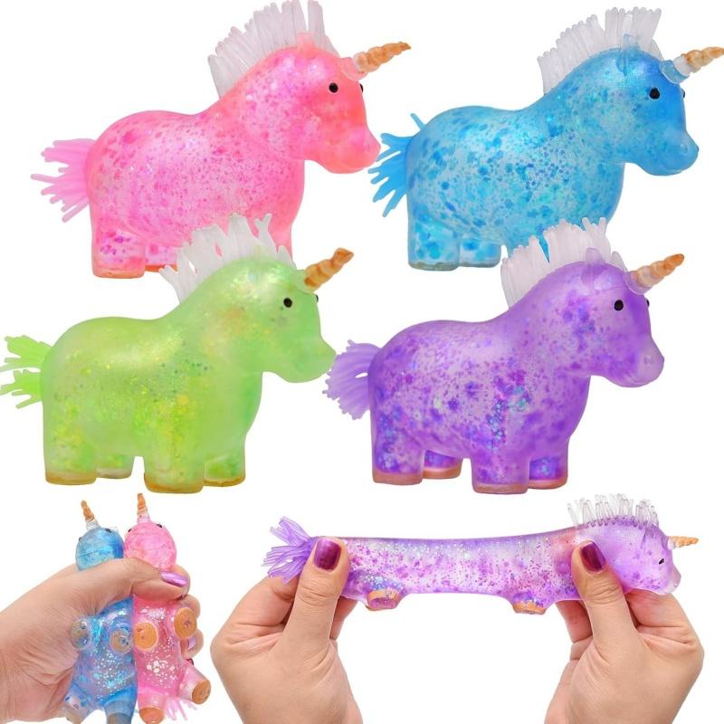 Toys Kids Childrens Unicorn Squishy Squeeze Stress Balls for Christmas Stocking Stuffers Birthday Valentines Day Prizes Party Favor Gift Presents