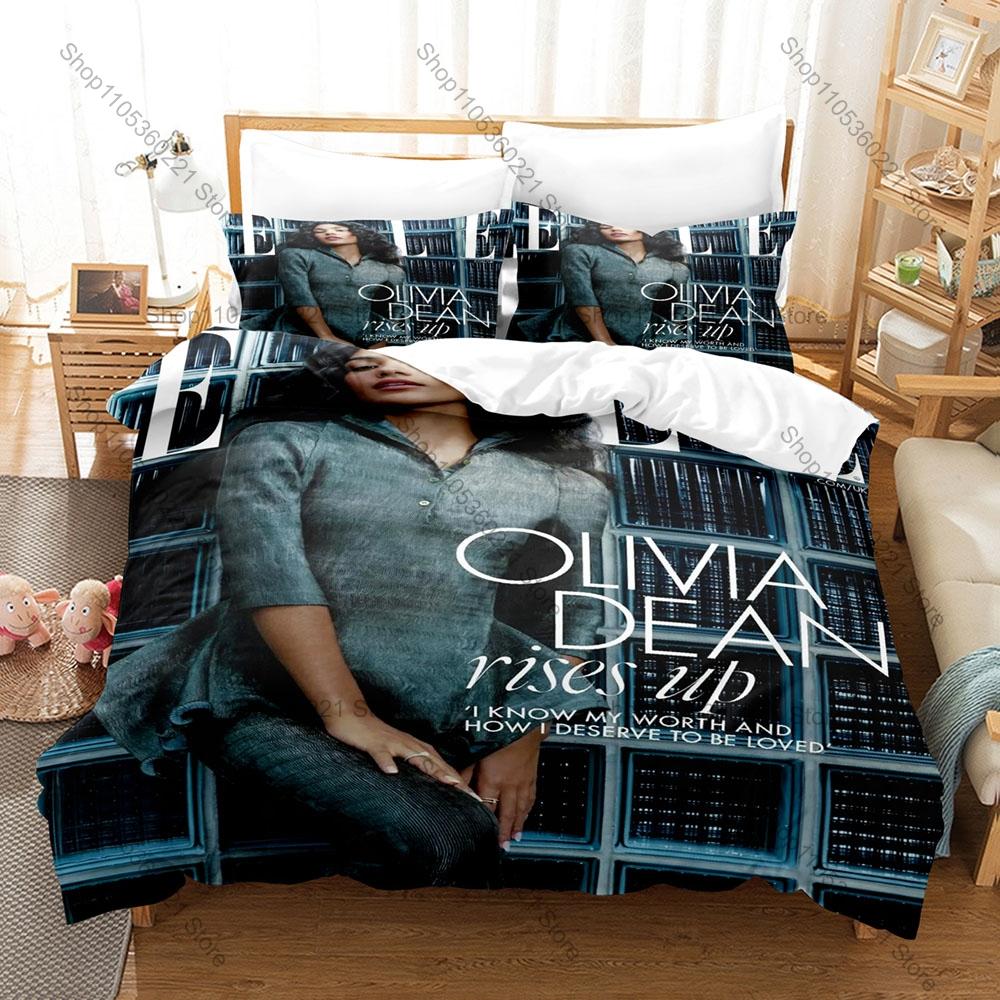 Olivia Dean Fan Merchandise Dekbedovertrek + 2 Kussenslopen, Modieuze Print Beddengoed Set voor Muziekliefhebbers Collectie