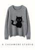 2025 Höst/Vinter Dam Kasmir Kitten Jacquard Långärmad Tröja - Rund Hals