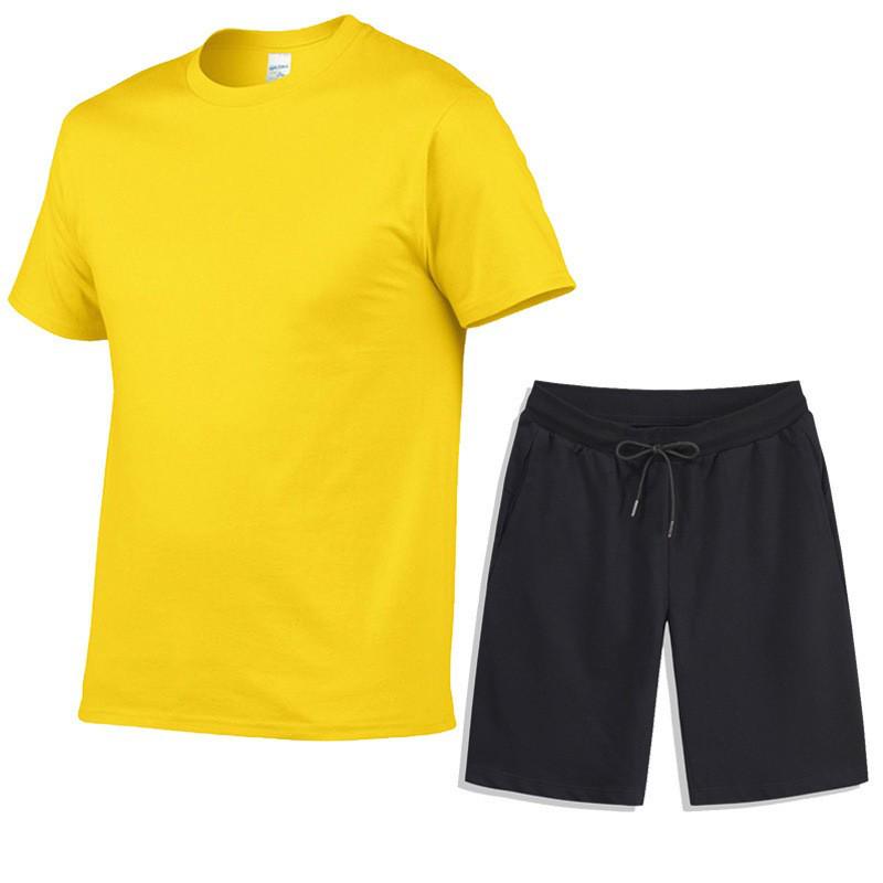 Men's Summer Sports Casual Set: T-Shirt & Shorts for Fitness & Running