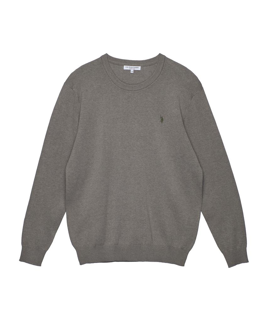 USPOLOASSN 100% Cotton Long Sleeve Round Knit_Melan Brown