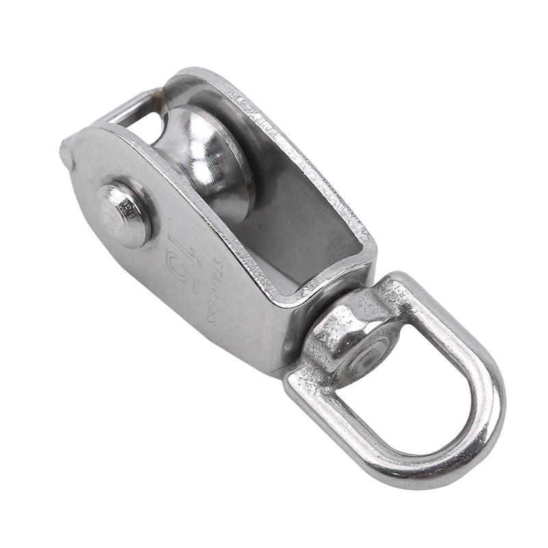 M15/M25 Single/Double Pulley Stainless Steel Wheel Swivel Lifting Rope Pulley Set Lifting Wheel Tools Wire Rope Crane Pulley