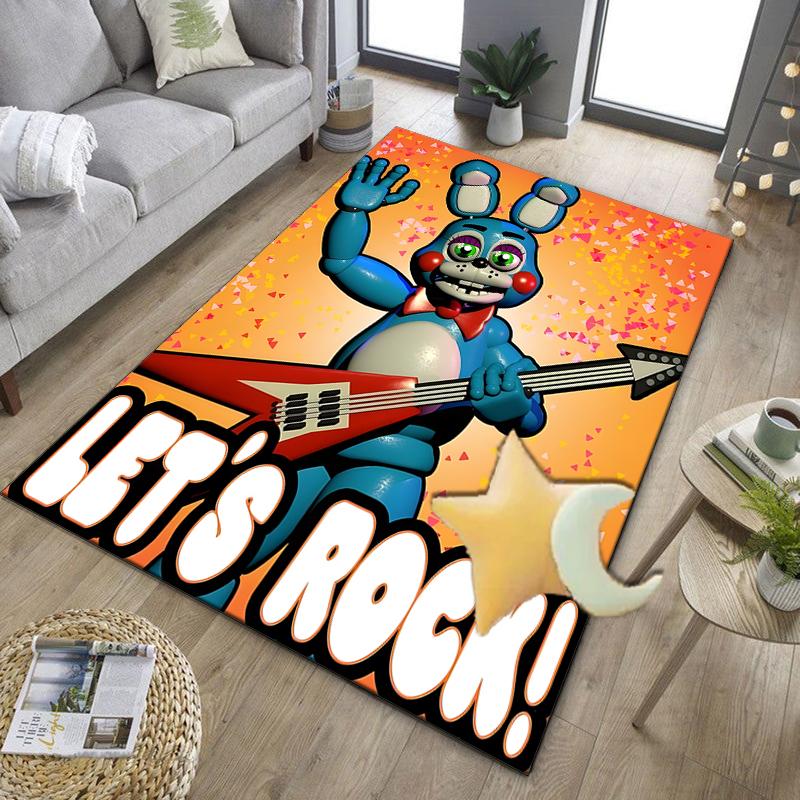 Five Nights Teddy Bear Office Rug Chair Mat, Game Carpet, Suitable for Front Door, Bedroom, Living Room, Desk, Holiday Gift