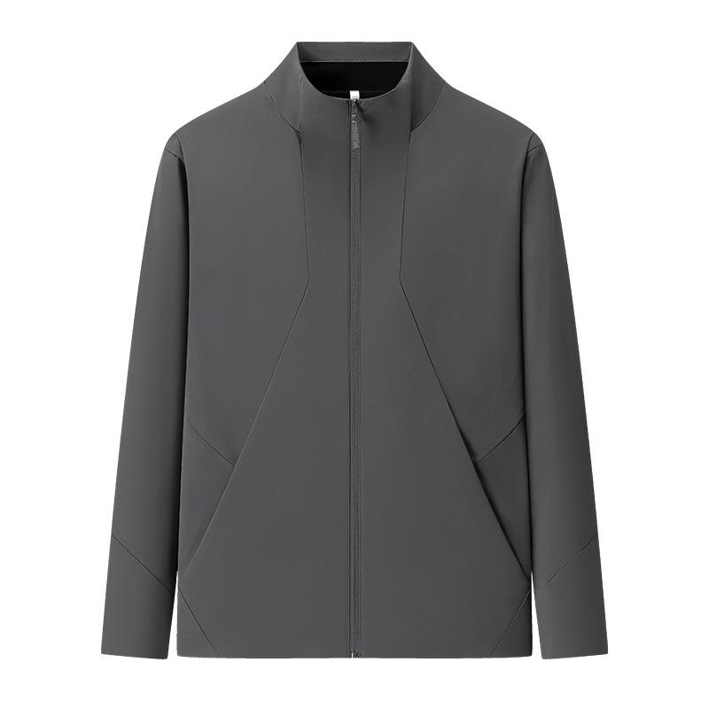 Casual Versatile Stand Up Collar Jacket for Men, Fashionable Three-dimensional Hooded Outdoor Windproof Sports Jacket