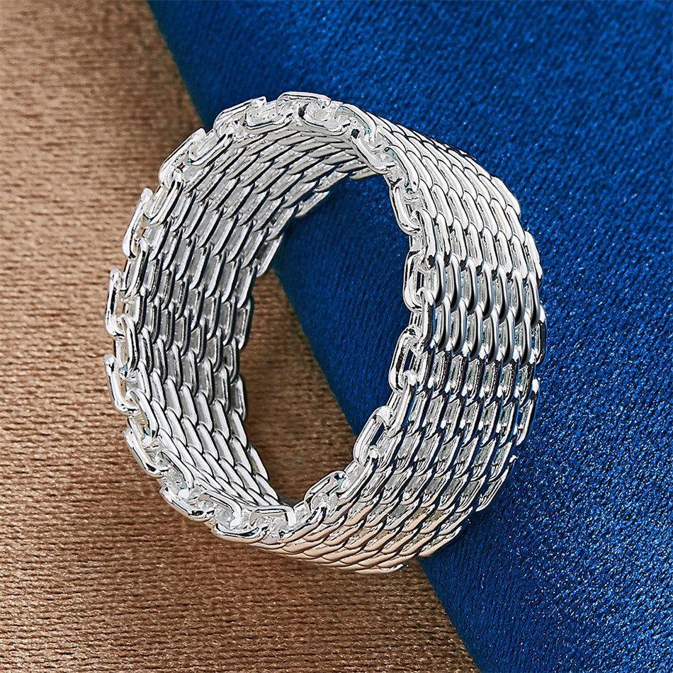 1 piece of 925 sterling silver 6-10 exquisite woven ring for men and women, fashionable wedding jewelry, gifts and accessories