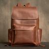 100% Genuine Leather Men's Backpack Vintege Hiking Backpack Casual School Backpack Brown Business For 17 In Laptop Bag