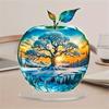 2D Acrylic for Apple Landscape Pattern Decorative Ornament for Home Living Room Entrance Tabletop Decoration