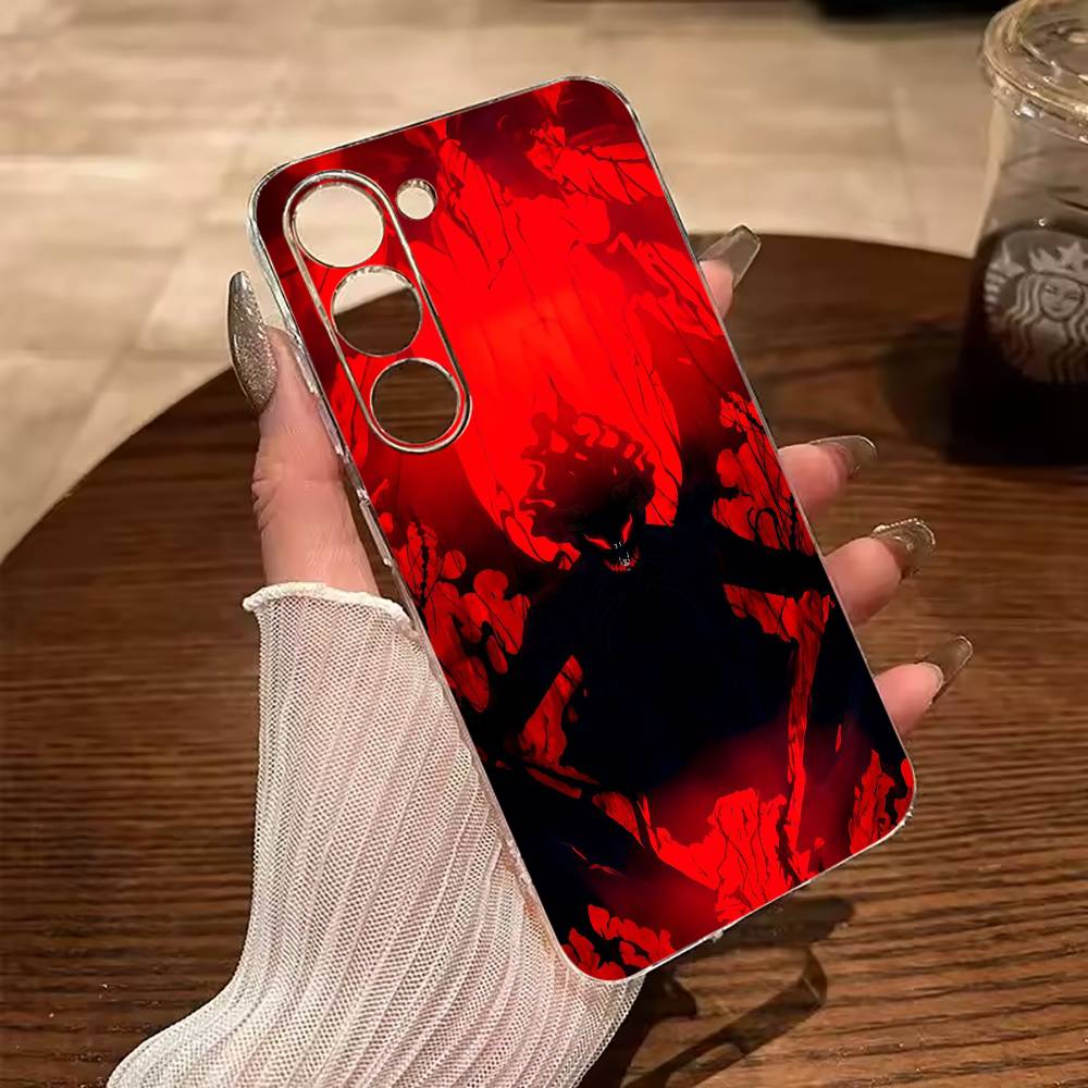 Hot anime-Black-C- Clover Clear Soft Silicone Phone Case for Samsung Galaxy A71, A70, A52, A51, A40, A30