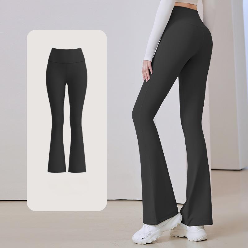 Pantalon de Yoga de Sport Séchage Rapide Respirant Serré Pantalon de Fitness Taille Haute Coupe Slim Vêtements de Yoga Jambe Large Évasé