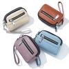Women's Genuine Cowhide Multifunctional Coin Purse & Clutch with Double Zipper