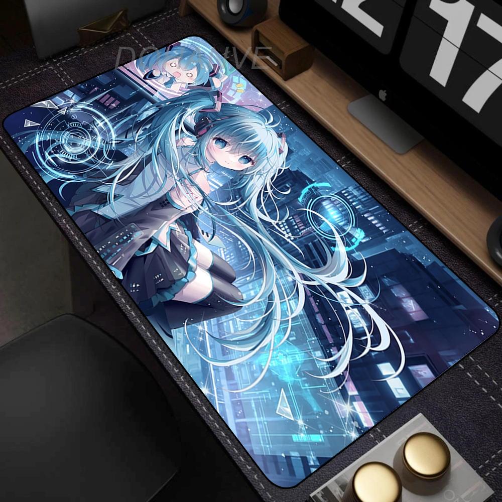 PC Gamer Desk Mat Large Gaming Mouse Pad Hatsune Miku Mousepad Office Game Accessories Decoration Mouse Mat E-Sports Playmat