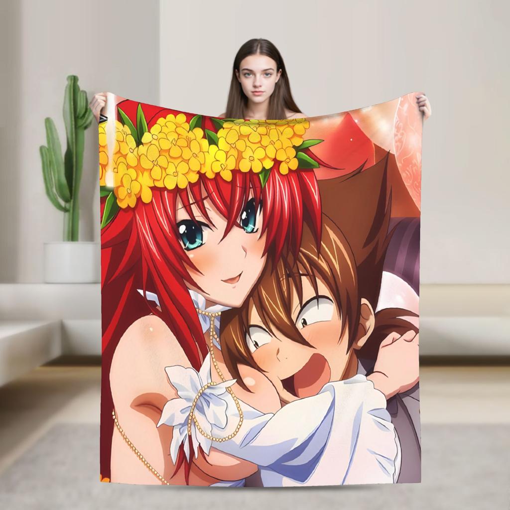 Rias grimory High School DxD Anime Warm Blanket Plush Bedding Throws Novelty Couch Chair Flannel Bedspread Sofa Bed Cover