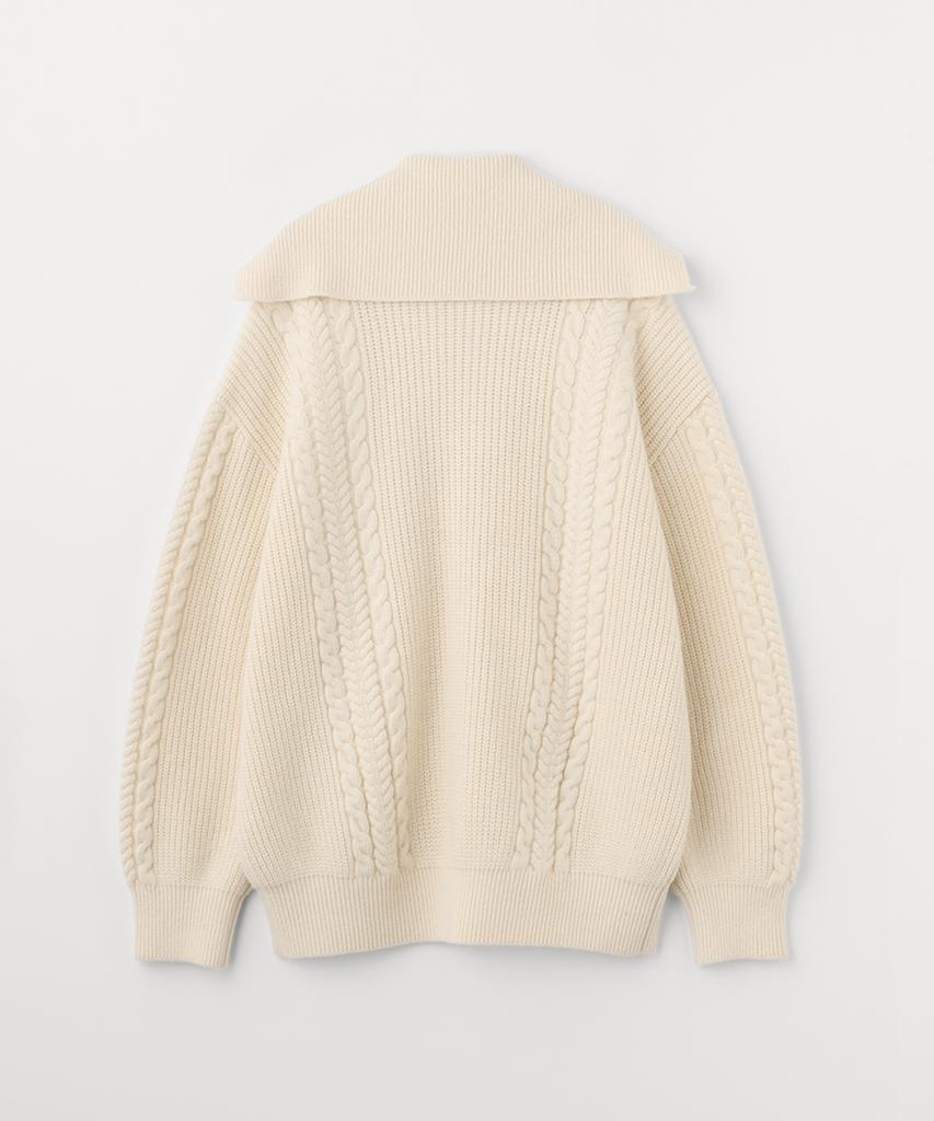Selliteiljeu Sailor Collar Cable Knit_Ivory