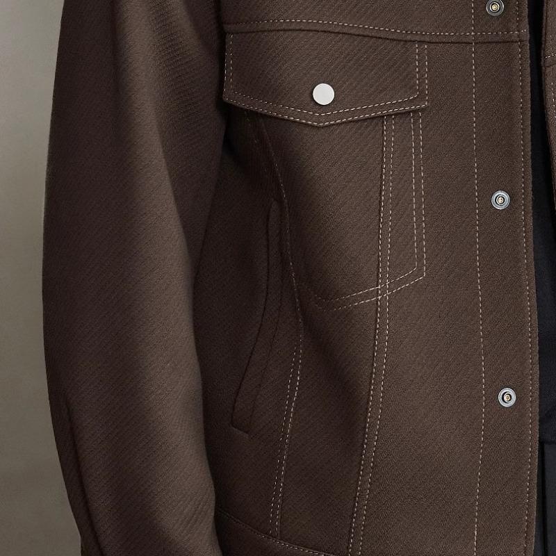 Spring and Autumn Men's New Top Line Decorative Loose All-match Casual Lapel Jacket
