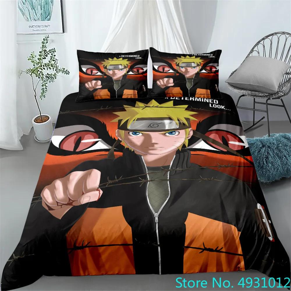 N-Naruto Duvet Cover Set Anime Pillowcase Quilt Cover Bedding Bag Set Queen King Size 3D Digital Printing Kids Home Supplies