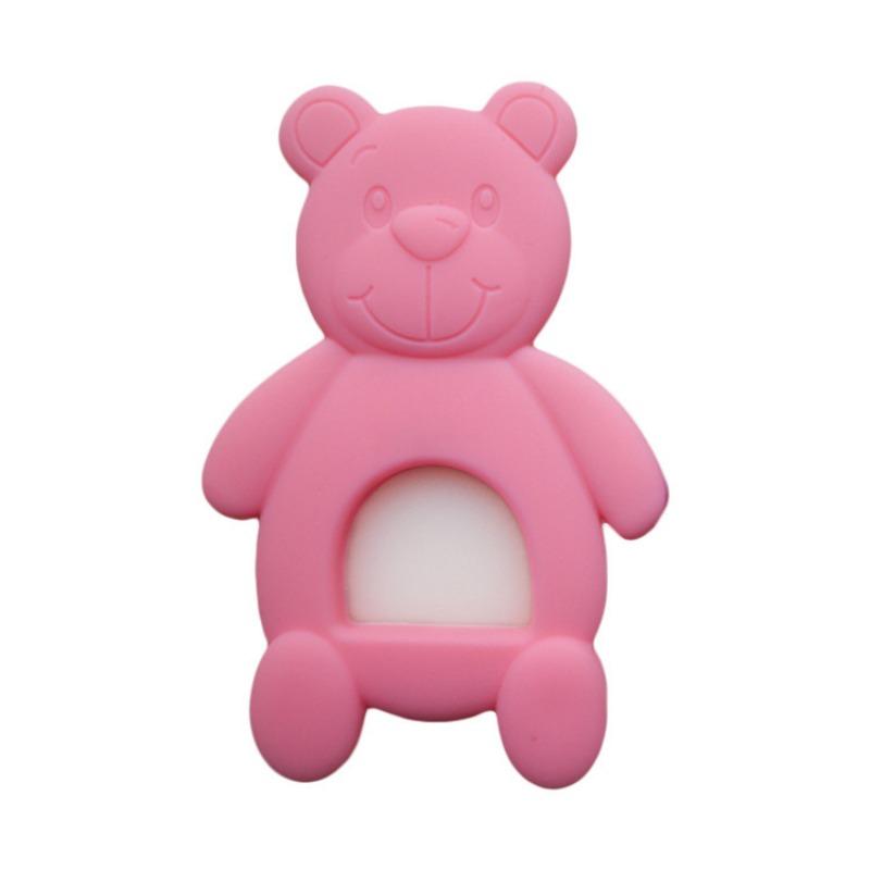 Baby Silicone Teething Ring Baby Bite Joy Bite Bear Teething Stick Food-grade Chewing Rubber Teething Ring Toys