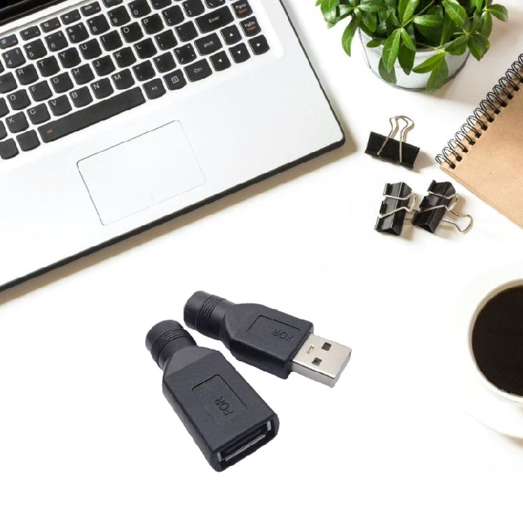 USB Female/Male To 5.5x2.1mm Female Connector Adapter Conversion Head for LED Light Router Camera Speakers Accessories