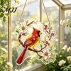 Outdoor Hanging Ornament 1/2Pcs Acrylic Red Bird Decoration, Standing On Flower Garden Decoration Branch Ornament, Indoor Window Wall Decor
