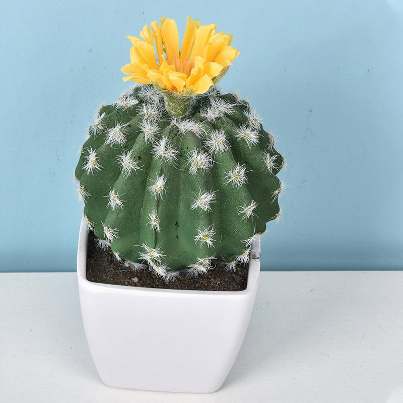 1PC Mini Plantas Falsas Sem Vaso Vaso Planta Decoração Para Casa Plástico Cacto Flor Artificial Bonito