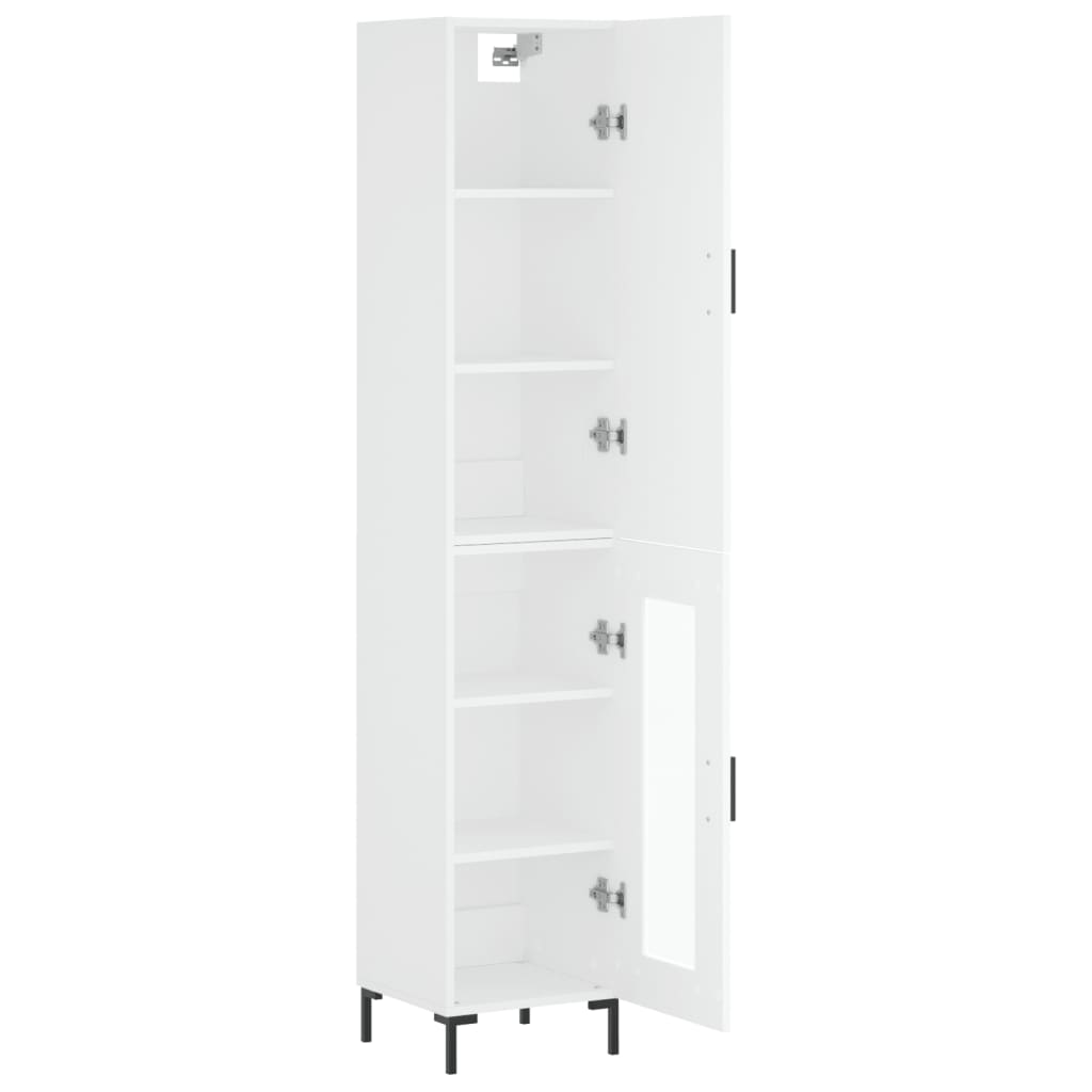 Highboard White 34.5 X 34 X 180 Cm Particleboard