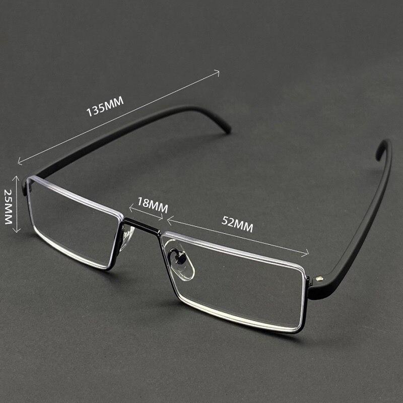 Xiaomi Metall Blaulichtfilter Lesebrille Herren Halbrand Korrektionsbrille Männliche Brille mit Etui +1.0 1.5 2.0 2.5 3.0 3.5 4.0