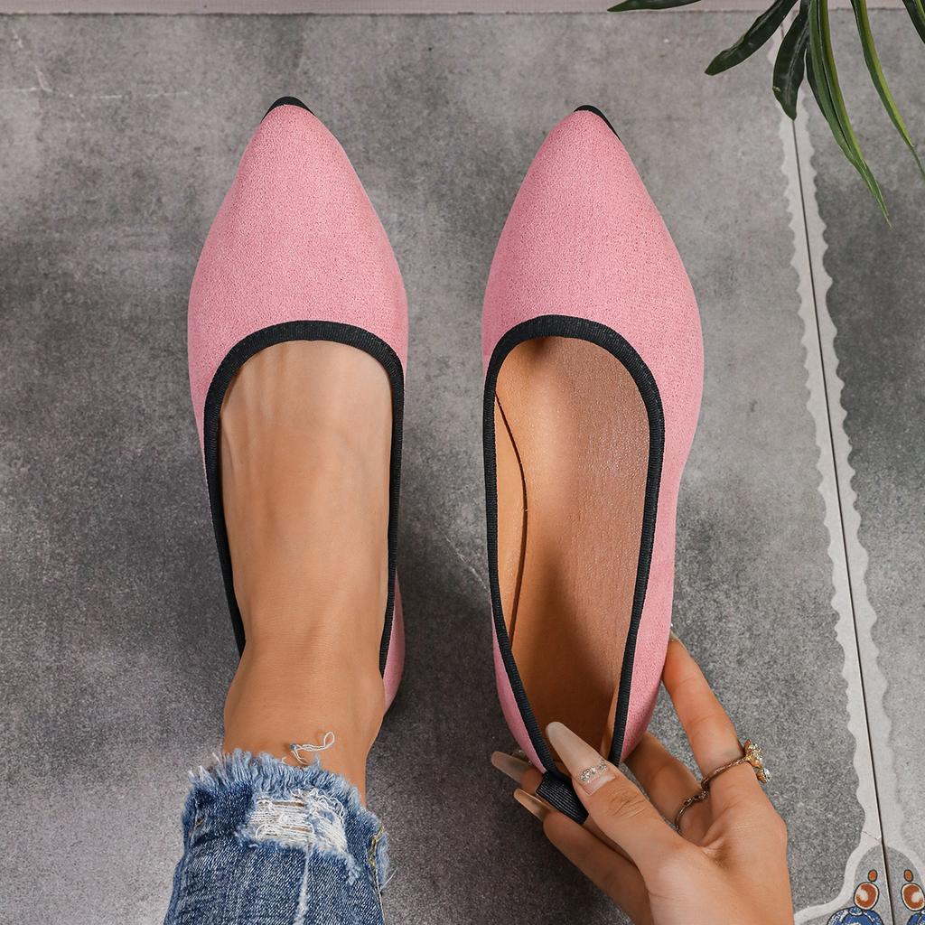Women Flats 2024 New Large Size Soft-soled Pointy Shoes for Women Casual New-style Slip-on Comfortable Sneakers Women