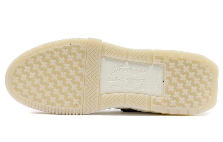 Li Ning Enlightenment Textile, Synthetic Leather Abrasion Resistant Breathable Low Top Skateboard Shoes Women's White AGCR232-7