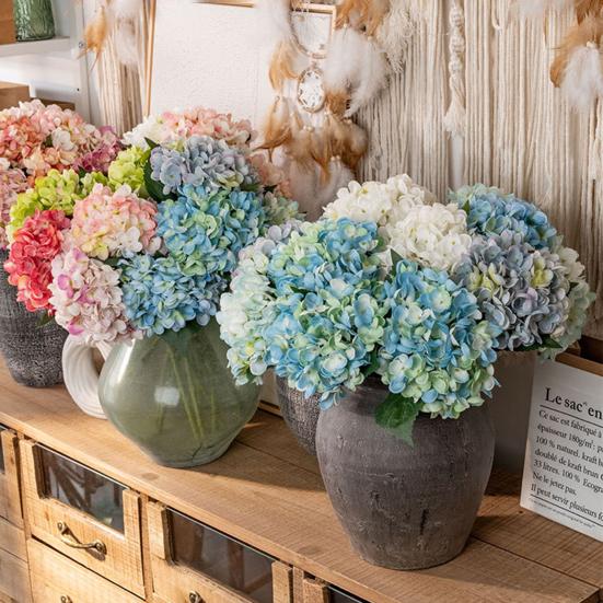 Artificial Hydrangea Flowers Faux Hydrangea Blooms with Stem UV Resistant Artificial Flowers for Outdoors Vase Wedding Bouquets Centerpieces