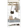 Perchero Zapatero con Ganchos Zapatero Cajones Barra y Estante para Entrada Pasillo Sala de Estar 80x30x180.5 cm Natural