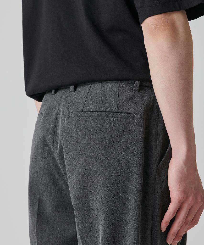 Musinsa Standard Reverse Two-Tuck Semi-Balloon Hidden Banding Slacks [Medium Gray]