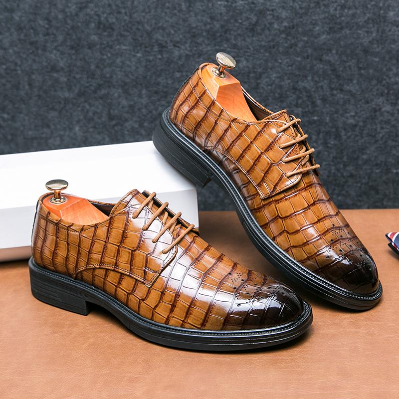 Scarpe Eleganti in Pelle da Uomo Stringate Oxfords Scarpe da Cerimonia per Uomo Scarpe da Sposa Zapatos Para Hombre De Vestir