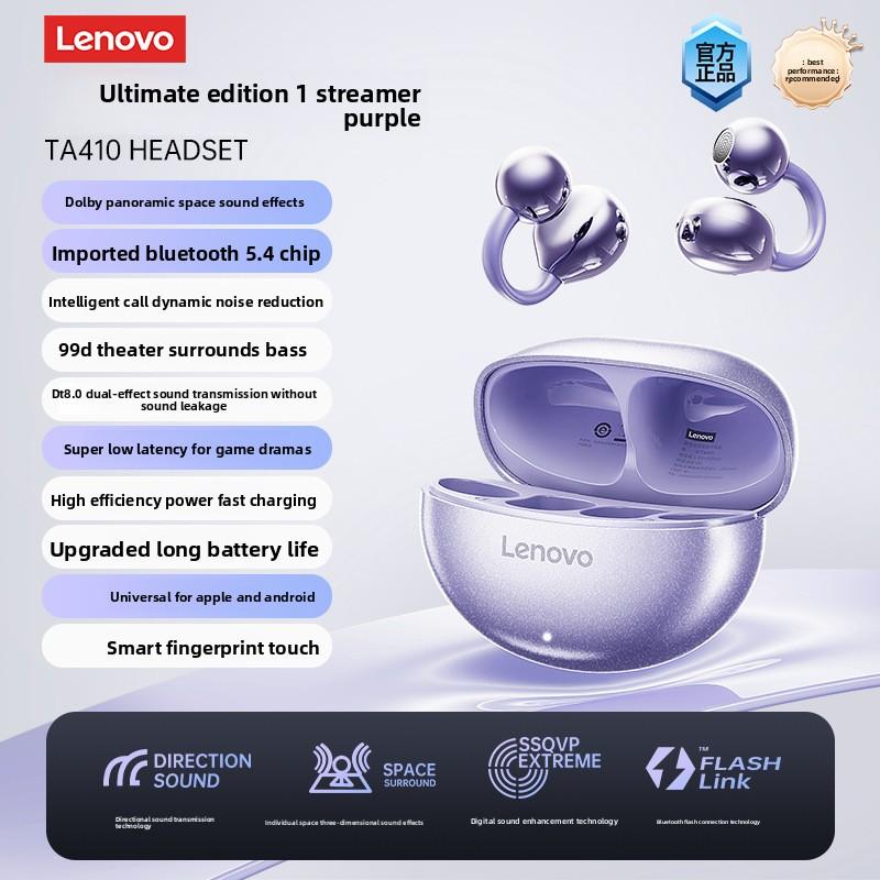 Original Lenovo TA410 Bone Conduction Wireless Earphones OWS 5.4 Bluetooth Headphones Stereo Music Call Noise Cancelling Earbuds