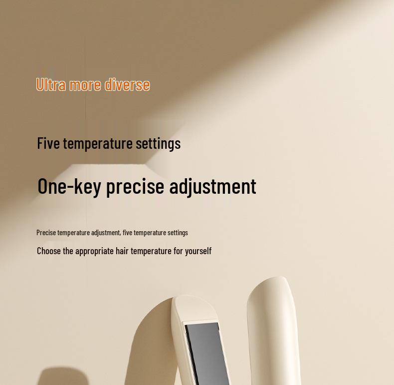Compact Dual-Use Hair Straightener & Curler with Multi-Gear Temperature Control