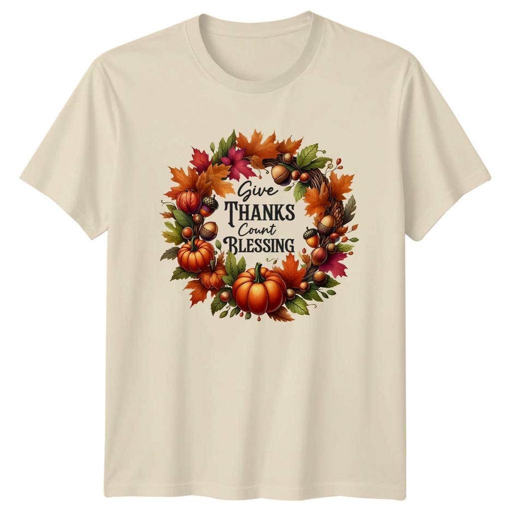Give Thanks Count Blessing TShirt Thanksgiving Holiday Gift For Him And Her