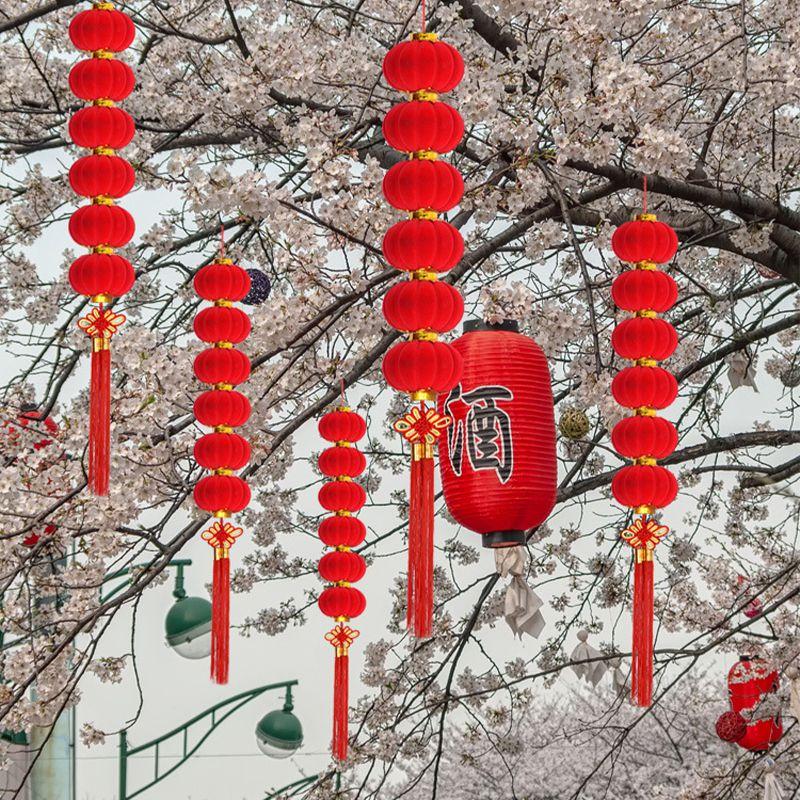 Festive 2022 Cny Red Lanterns Traditional Chinese New Lunar Year Hanging Decoration