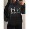 Hanorace Credință Speranță Iubire Grafic Litere Femei Hanorac Stradă Casual Larg Sweatshirt Toamnă Cu Glugă Gât O Îmbrăcăminte Femei Hanorace și Sweatshirturi Femei