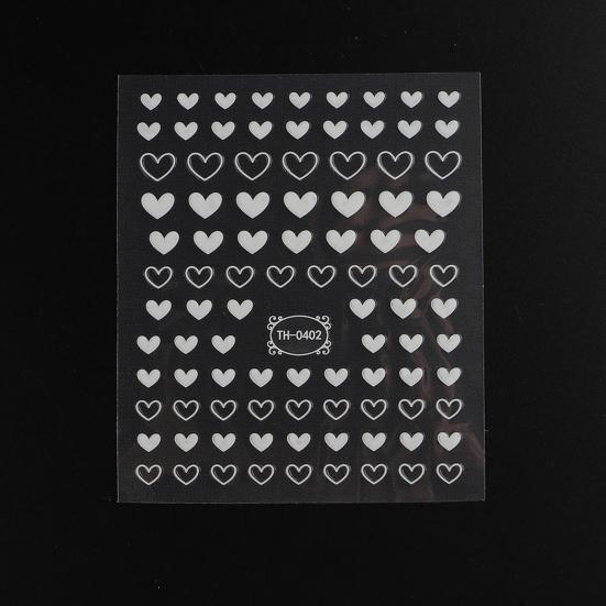 Nail Heart Sticker Non-Fading Self-Adhesive Non-falling Removable DIY Gloss Valentines Day Nail