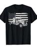 Vintage American Flag for PETERBILT Style Truck Pattern Tshirt Truck Driver Casual Work Clothes Machine Driving Clothing