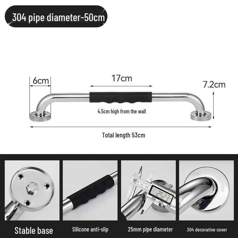 Stainless Steel Anti-Slip Safety Grab Bar for Elderly and Disabled