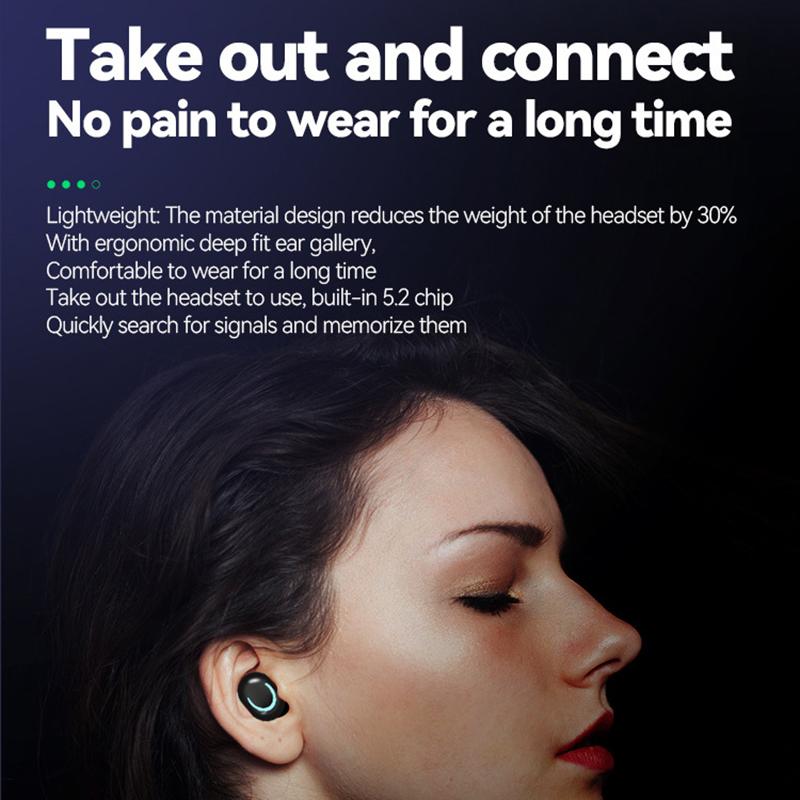VAORLO X12 Mini In-Ear trådløst hodesett Støyreduksjon hodetelefoner Digital Display Øreplugger for Xiaomi Android vanntette stereohodetelefoner